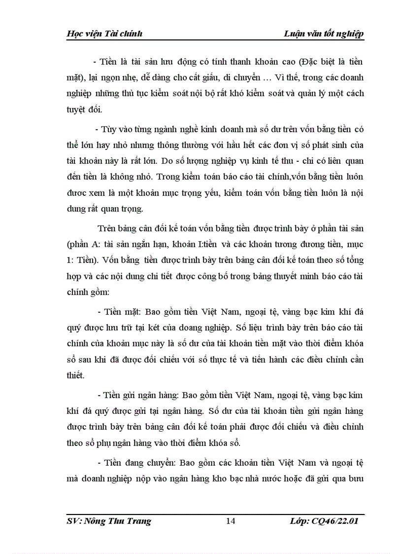 image for page Hoàn thiện quy trình kiểm toán vốn bằng tiền trong kiểm toán Báo cáo tài chính do Công ty TNHH Kiểm toán và Tư vấn đầu tư Tài chính Châu Á FADACO thực hiện 1