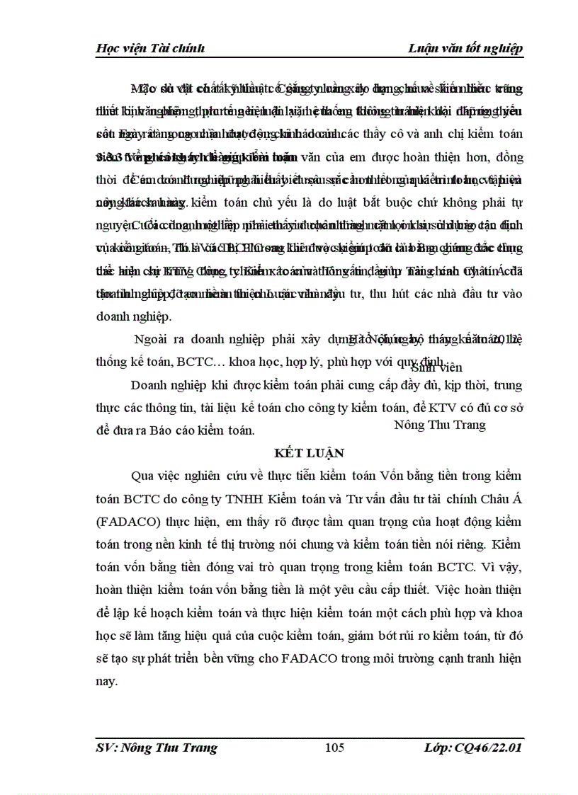 image for page Hoàn thiện quy trình kiểm toán vốn bằng tiền trong kiểm toán Báo cáo tài chính do Công ty TNHH Kiểm toán và Tư vấn đầu tư Tài chính Châu Á FADACO thực hiện 1