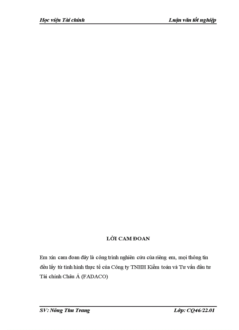 image for page Hoàn thiện quy trình kiểm toán vốn bằng tiền trong kiểm toán Báo cáo tài chính do Công ty TNHH Kiểm toán và Tư vấn đầu tư Tài chính Châu Á FADACO thực hiện 1