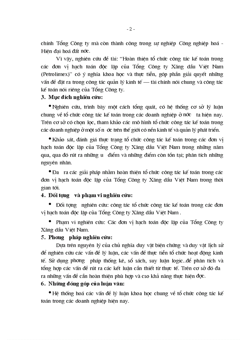 Hoàn thiện tổ chức công tác kế toán trong các đơn vị hạch toán độc lập của Tổng Công ty Xăng dầu Việt Nam Petrolimex