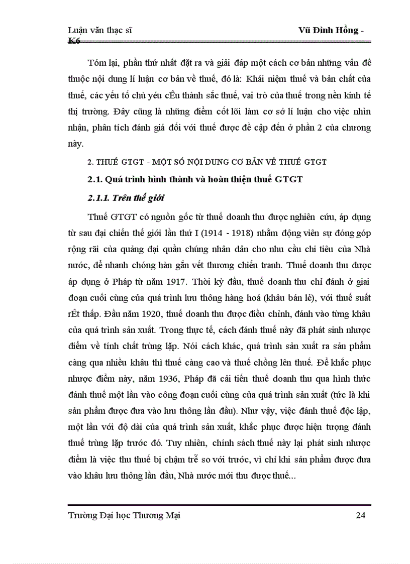 image for page Tình hình triển khai thuế GTGT ở Việt Nam và kinh nghiệm áp dụng thuế GTGT ở một số nước trên Thế giới