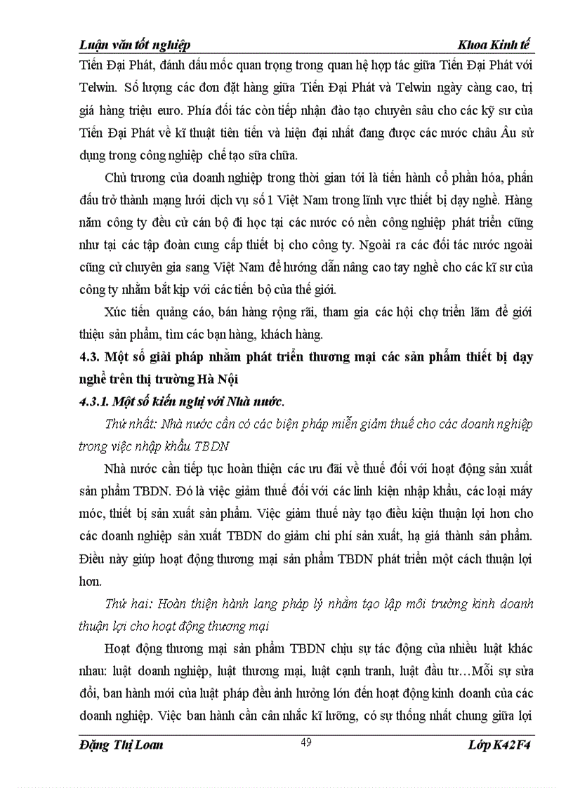 image for page Phát triển thương mại các sản phẩm thiết bị dạy nghề của công ty TNHH Tiến Đại Phát trên thị trường Hà Nội