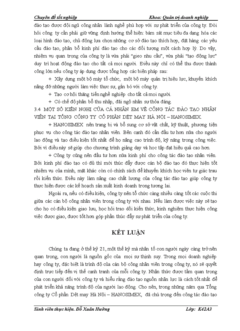 image for page Đẩy mạnh công tác đào tạo nhân viên tại Tổng công ty Cổ phần Dệt may Hà Nội Hanosimex
