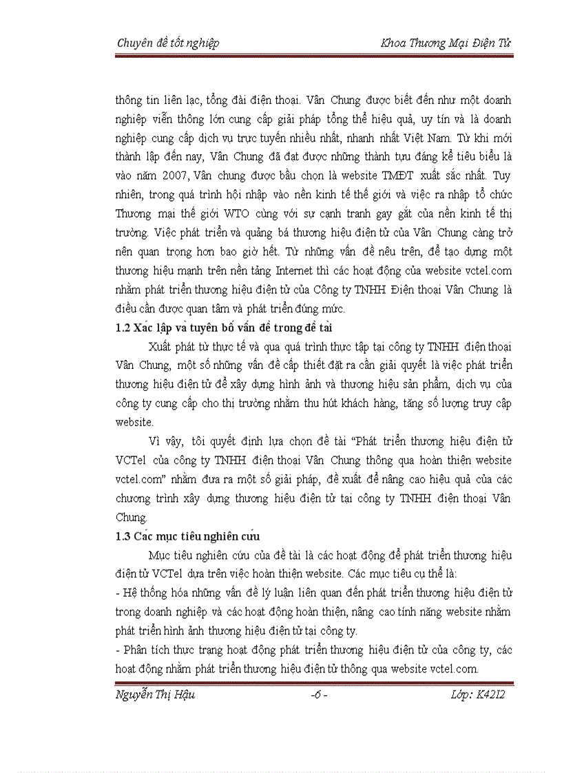 Phát triển thương hiệu điện tử VCTel của công ty TNHH điện thoại Vân Chung thông qua hoàn thiện website vctel com 6