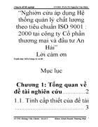 Nghiên cứu áp dụng Hệ thống quản lý chất lượng theo tiêu chuẩn ISO 9001 2000 tại công ty Cổ phần thương mại và đầu tư An Hải 3