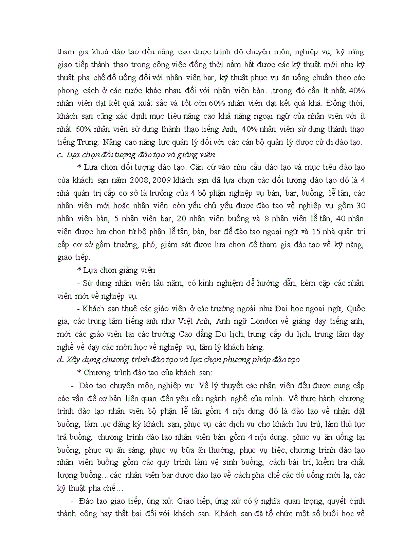 image for page Tăng cường đào tạo và bồi dưỡng nhân lực tại khách sạn Thương Mại