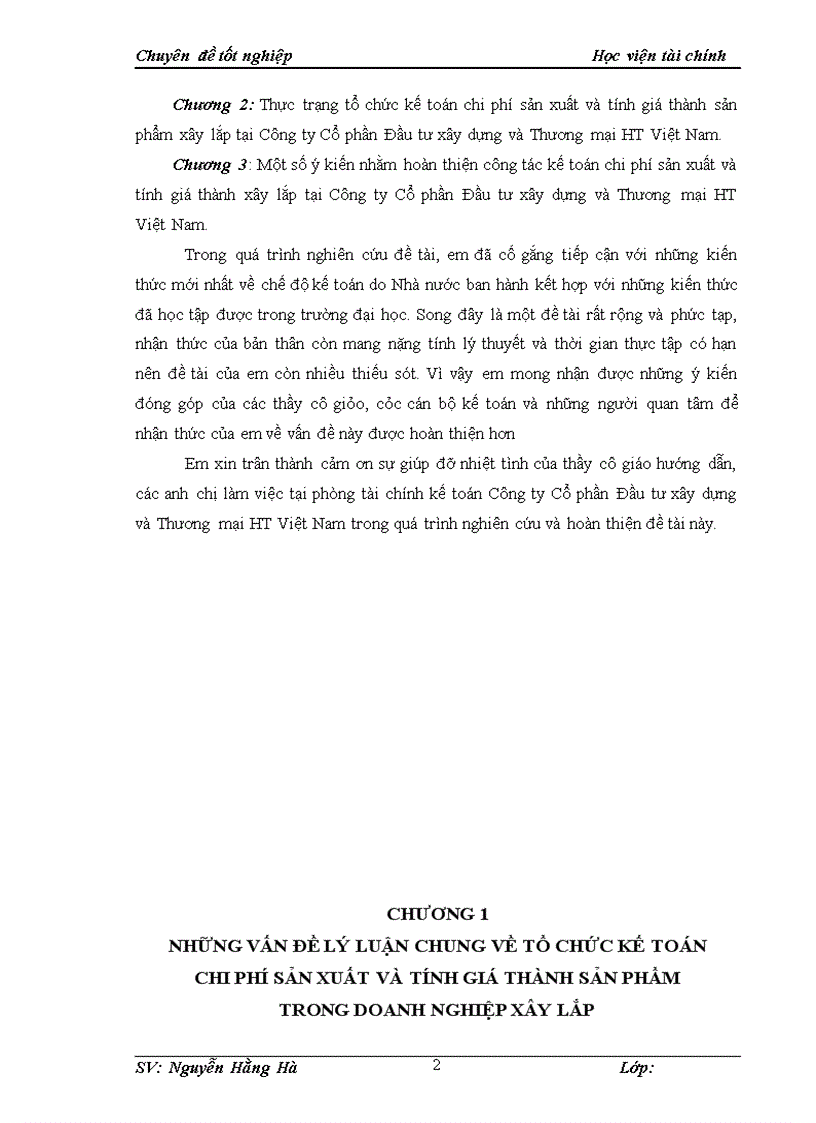 image for page Kế toán chi phí sản xuất và tính giá thành sản phẩm tại công ty cổ phần đầu tư xây dựng và thương mại ht việt nam