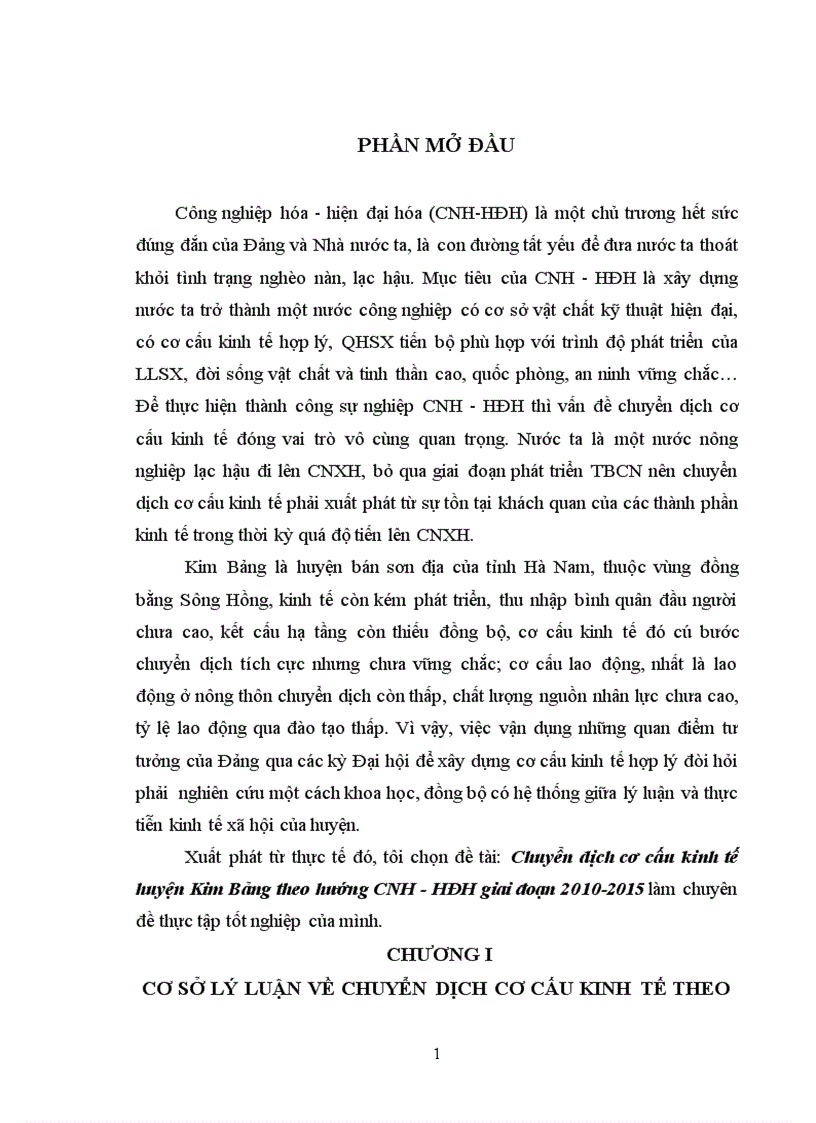 image for page Chuyển dịch cơ cấu kinh tế huyện Kim Bảng theo hướng CNH HĐH giai đoạn 2010 2015