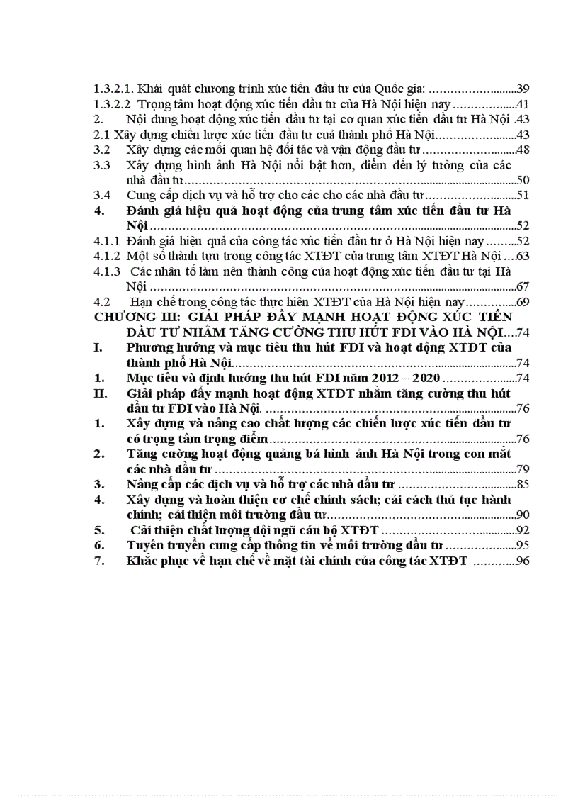 Vấn đề xúc tiến đầu tư nhằm thu hút đầu tư trực tiếp nước ngoài trên địa bàn hà nội giai đoạn 2005 201