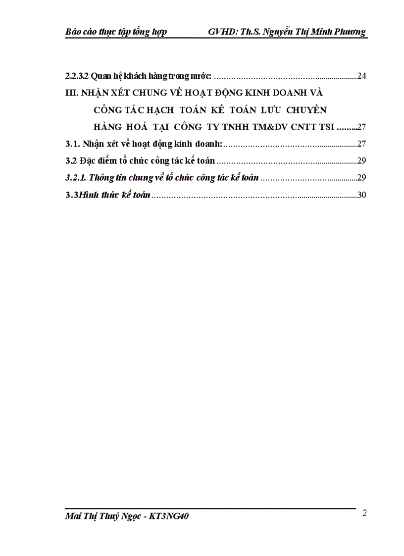 Hạch toán kế toán lưu chuyển hàng hoá tại công ty tnhh tm dv cntt tsi