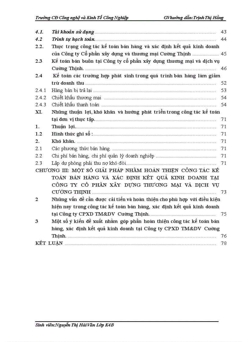 Kế toán bán hàng và xác định kết quả kinh doanh của công ty cổ phần xây dựng thương mại và dịch vụ cường thịnh