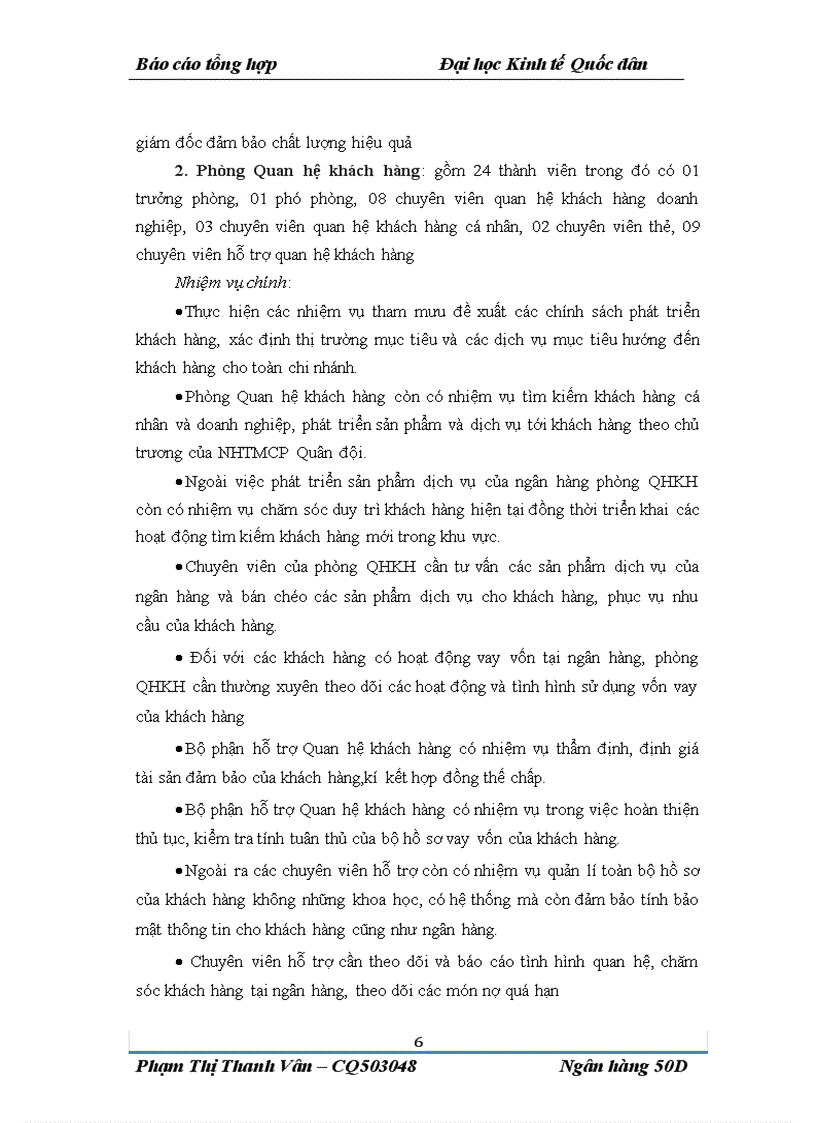 image for page Báo cáo tổng hợp của chi nhánh ngân hàng Quân đội Hoàng Quốc Việt