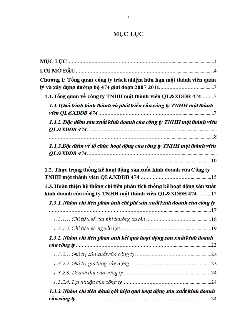image for page Vận dụng một số phương pháp thống kê phân tích tình hình sản xuất kinh doanh của Công ty trách nhiệm hữu hạn một thành viên quản lý và xây dựng đường bộ 474 giai đoạn 2007 201 1
