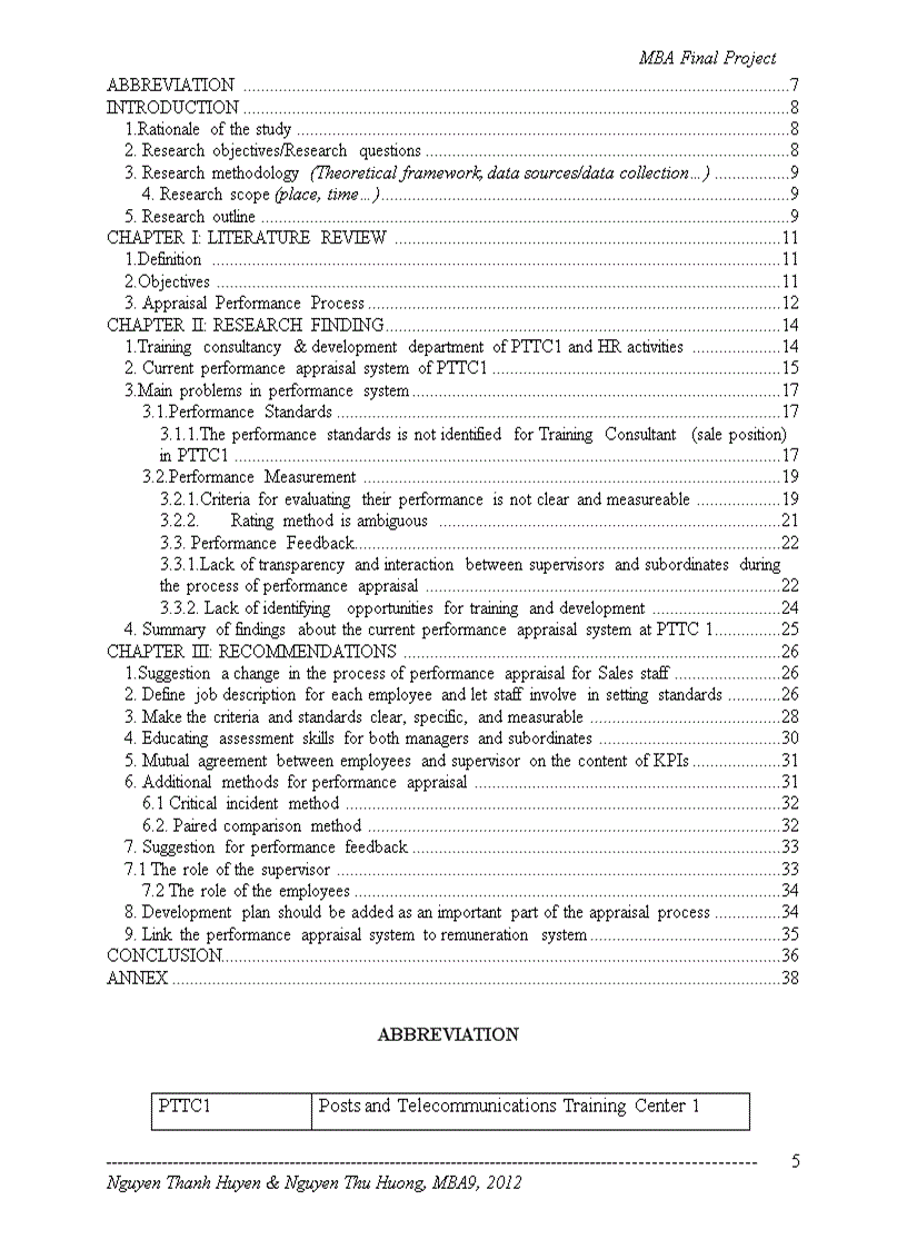 image for page Evaluate and Enhance Performance Appraisal system for Training Consultancy Development department of Post and Telecommunication Training Center 1 PTTC