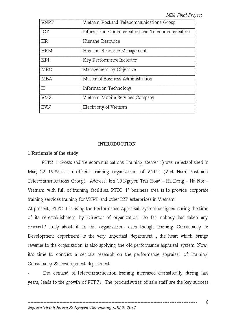 image for page Evaluate and Enhance Performance Appraisal system for Training Consultancy Development department of Post and Telecommunication Training Center 1 PTTC