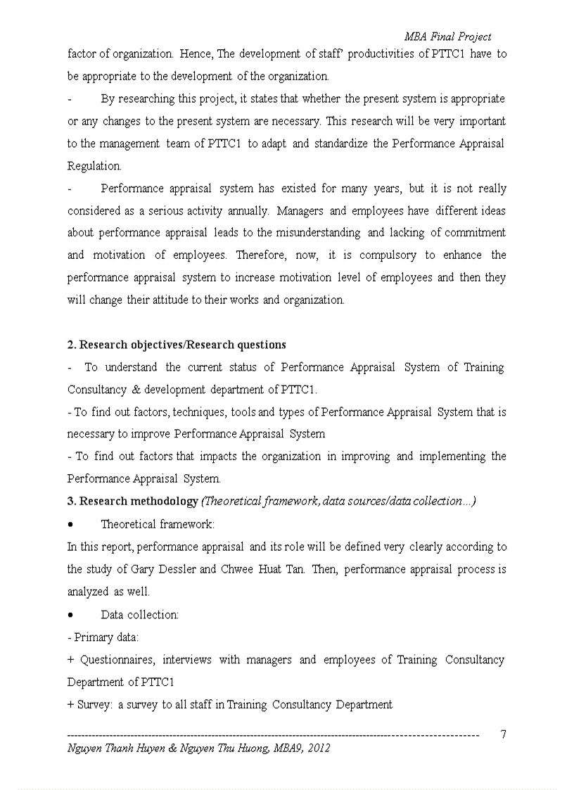 image for page Evaluate and Enhance Performance Appraisal system for Training Consultancy Development department of Post and Telecommunication Training Center 1 PTTC
