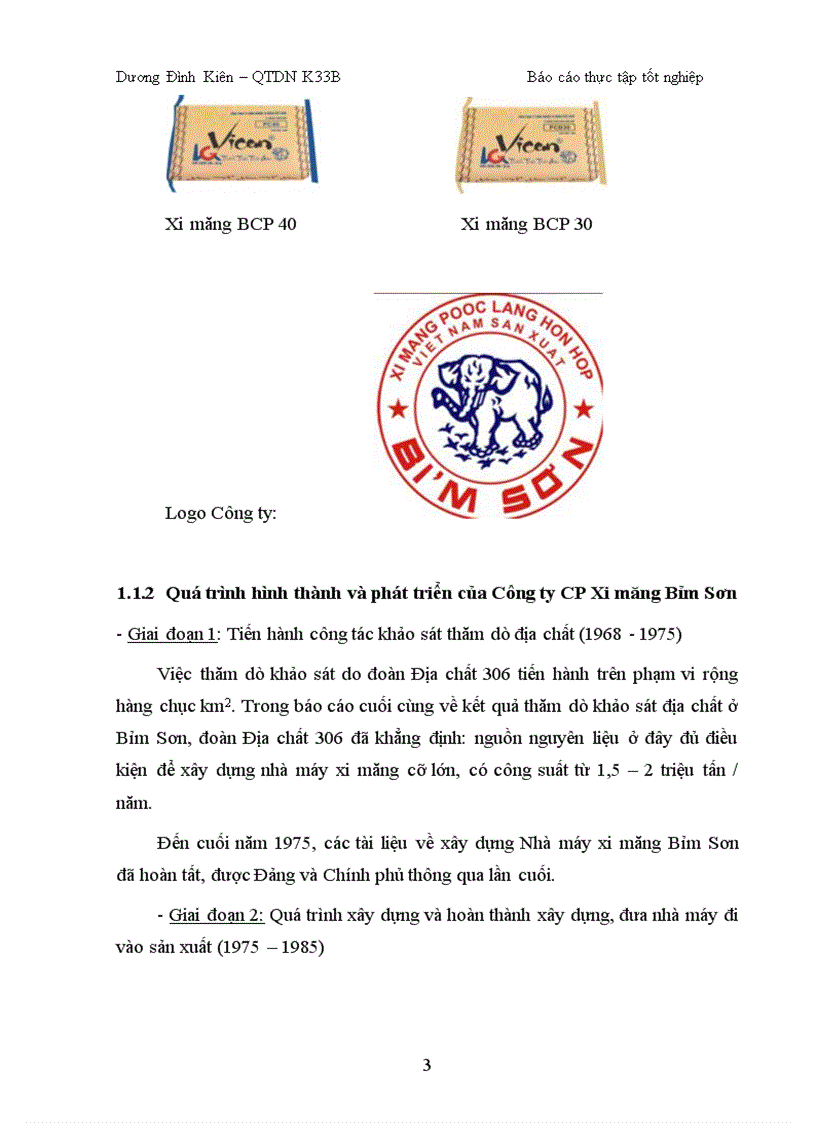 image for page Báo cáo thực tập tại Công ty Cổ phần Xi măng Bỉm Sơn