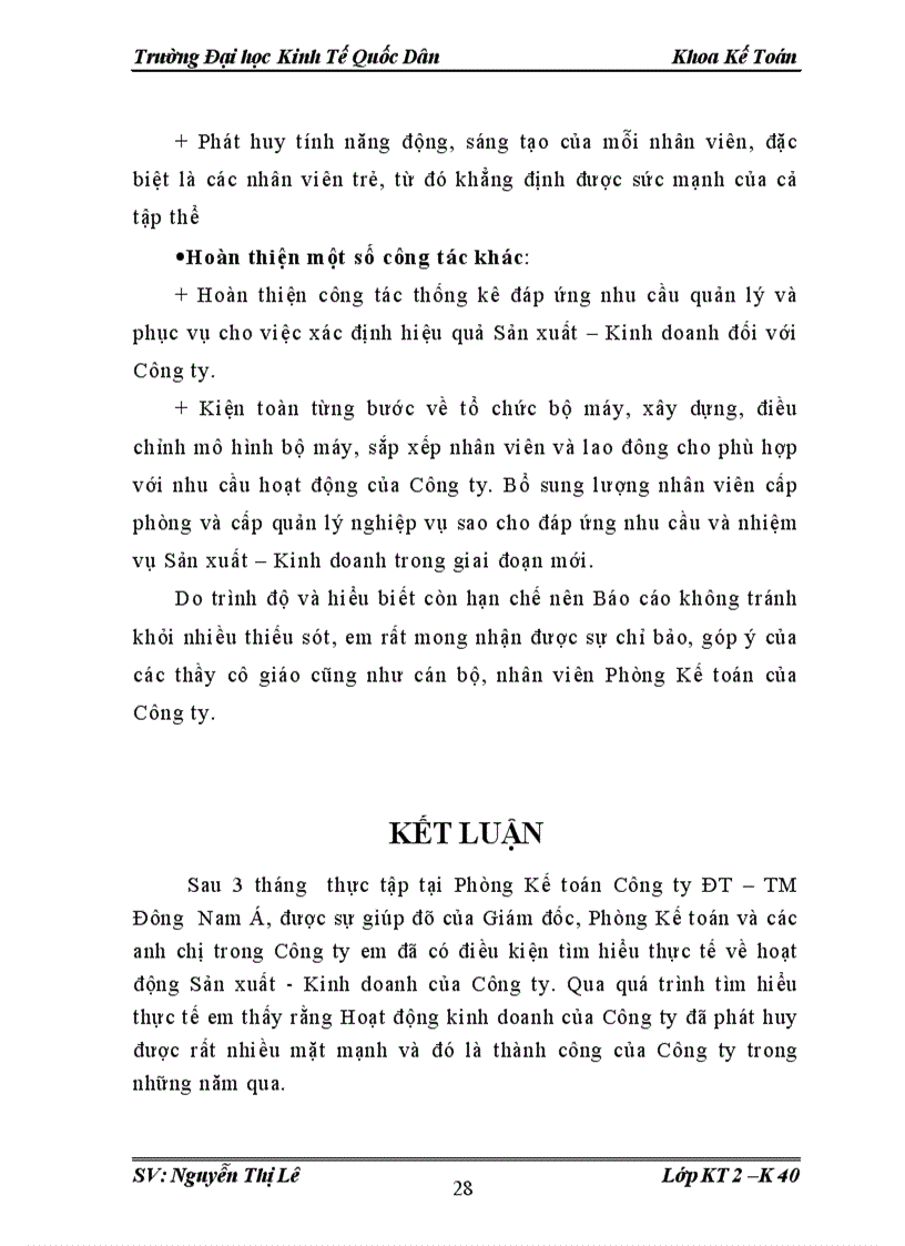 image for page Tổ chức bộ máy Kế toán và hệ thống Kế toán tại Công ty ĐT TM Đông Nam Á 3