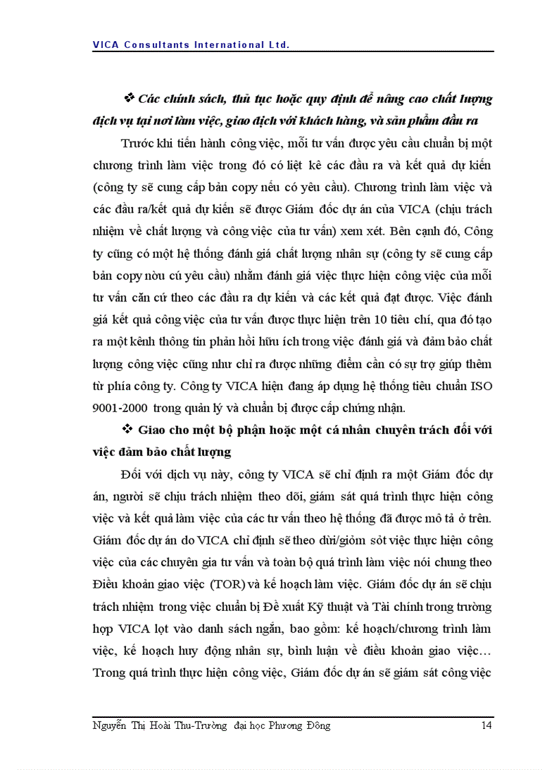 image for page Báo cáo thực tập tại Công ty tư vấn Quốc tế VICA