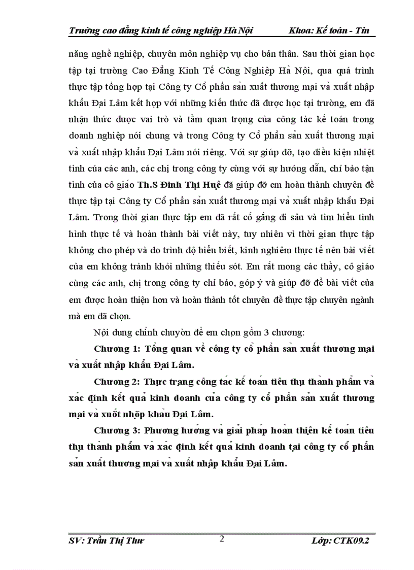 image for page Kế toán tiêu thụ và Xác định kết quả Kinh doanh tại Công ty cổ phần sản xuất thương mại và xuất nhập khẩu Đại Lâm 1