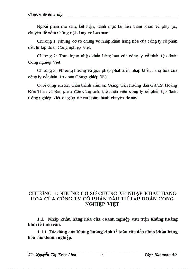 image for page Nhập khẩu hàng hóa của công ty cổ phần tập đoàn Công nghiệp Việt Hiện trạng và phương hướng phát triển