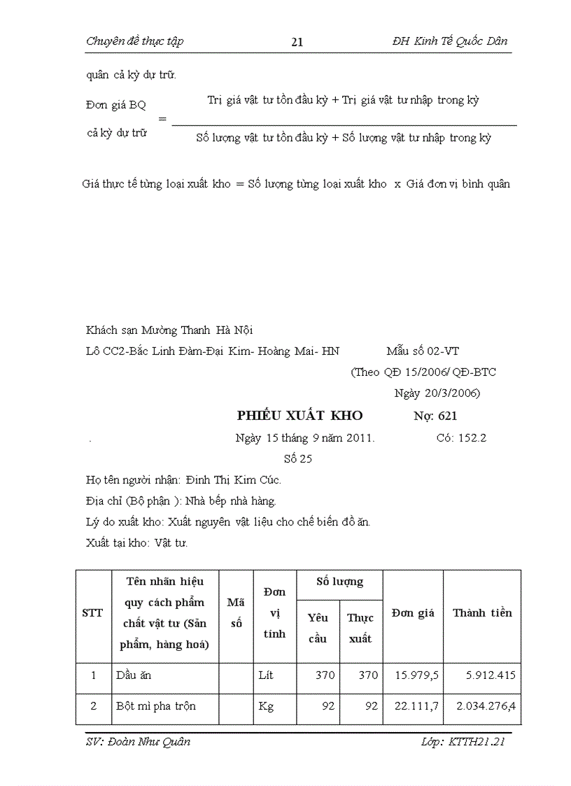 image for page Kế toán nguyên vật liệu tại Khách Sạn Mường Thanh Hà Nội 3