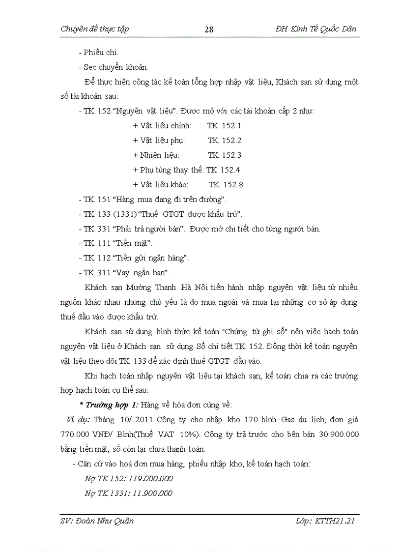 image for page Kế toán nguyên vật liệu tại Khách Sạn Mường Thanh Hà Nội 3