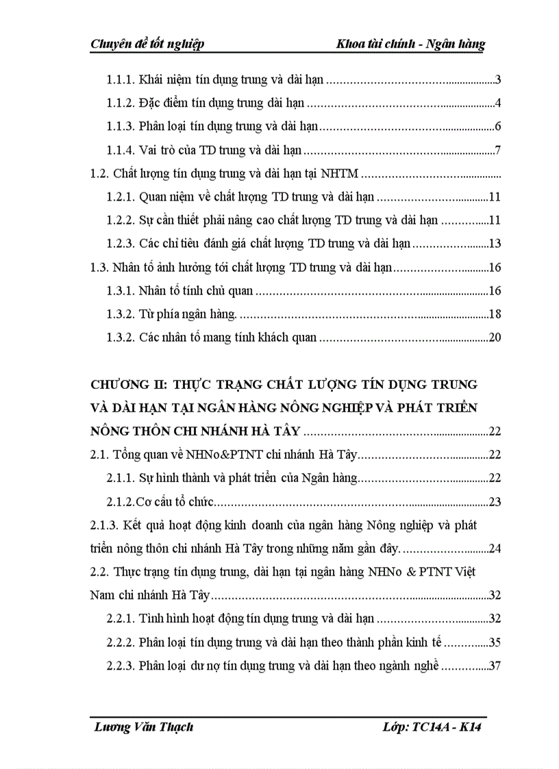 image for page Giải pháp nâng cao chất lượng tín dụng trung và dài hạn tại NHNo PTNT chi nhánh Hà Tây