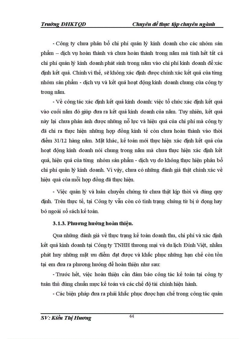 image for page Hoàn thiện kế toán doanh thu chi phí và xác định kết quả kinh doanh tại Công ty TNHH Thương mại và du lịch Đỉnh Việt