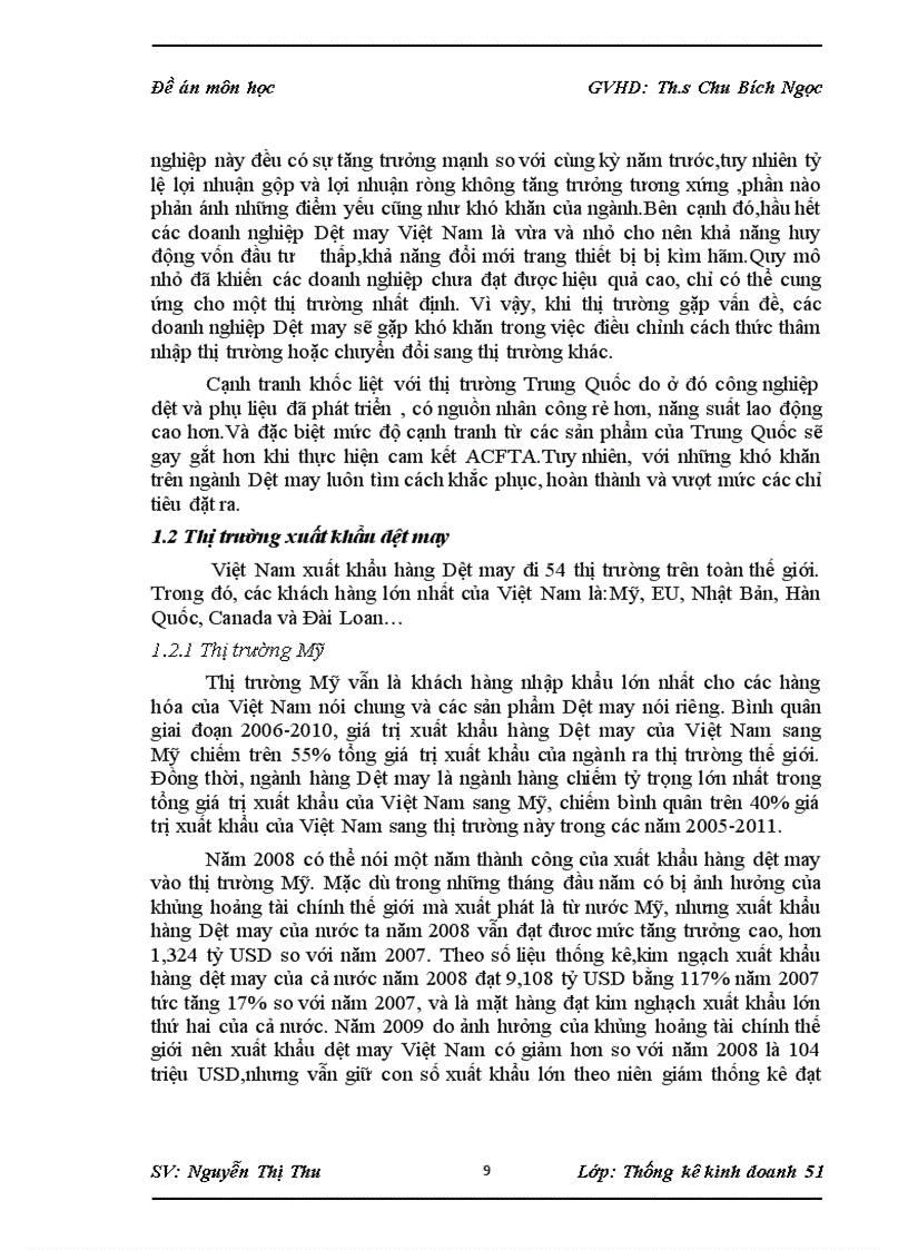 image for page Phân tích xu hướng biến động kim ngạch xuất khẩu Dệt may Việt Nam giai đoạn 2005 201