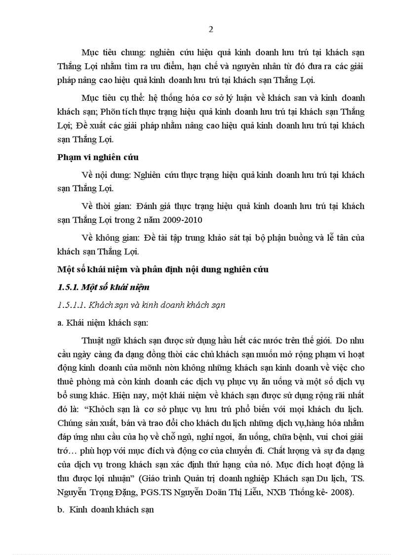 image for page Nghiên cứu thực trạng hiệu quả kinh doanh lưu trú tại khách sạn Thắng Lợi