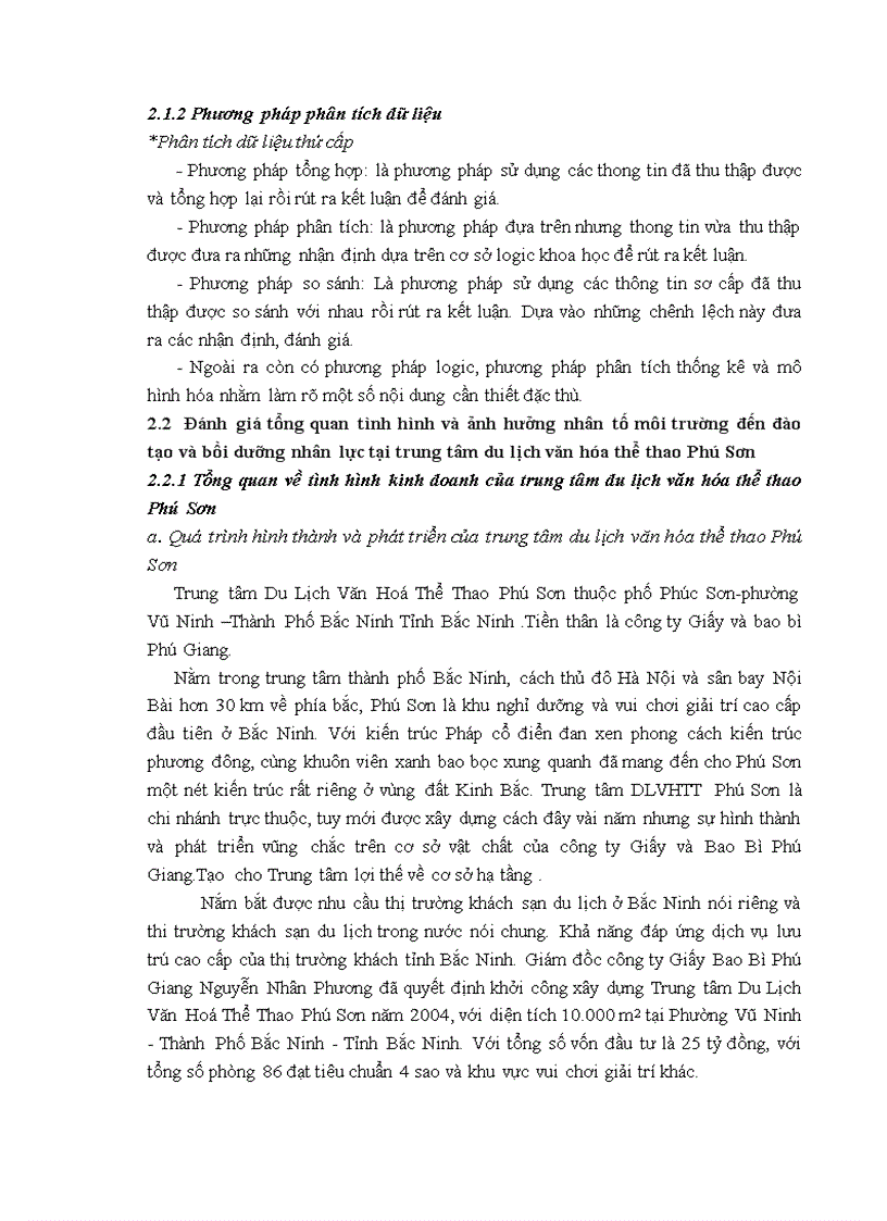 image for page Tăng cường đào tạo và bồi dưỡng nhân lực tại trung tâm du lịch văn hóa thể thao Phú Sơn 1