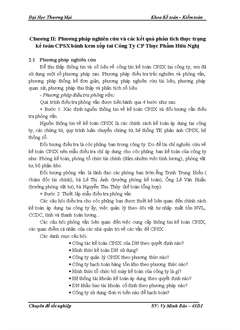 image for page Kế toán CPSX bánh kem xốp tại Công ty Cổ phần thực phẩm Hữu Nghị