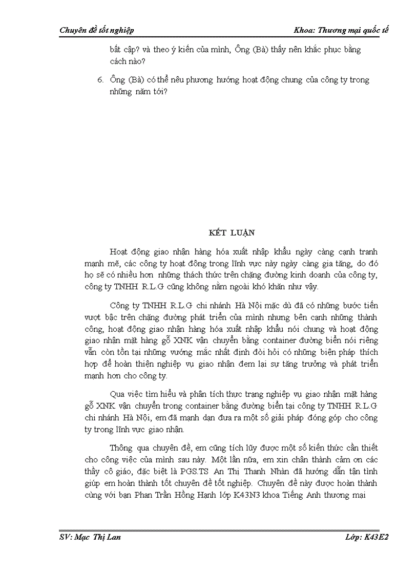 image for page Hoàn thiện nghiệp vụ giao nhận mặt hàng gỗ xuất nhập khẩu vận chuyển trong container bằng đường biển tại công ty TNHH R L G