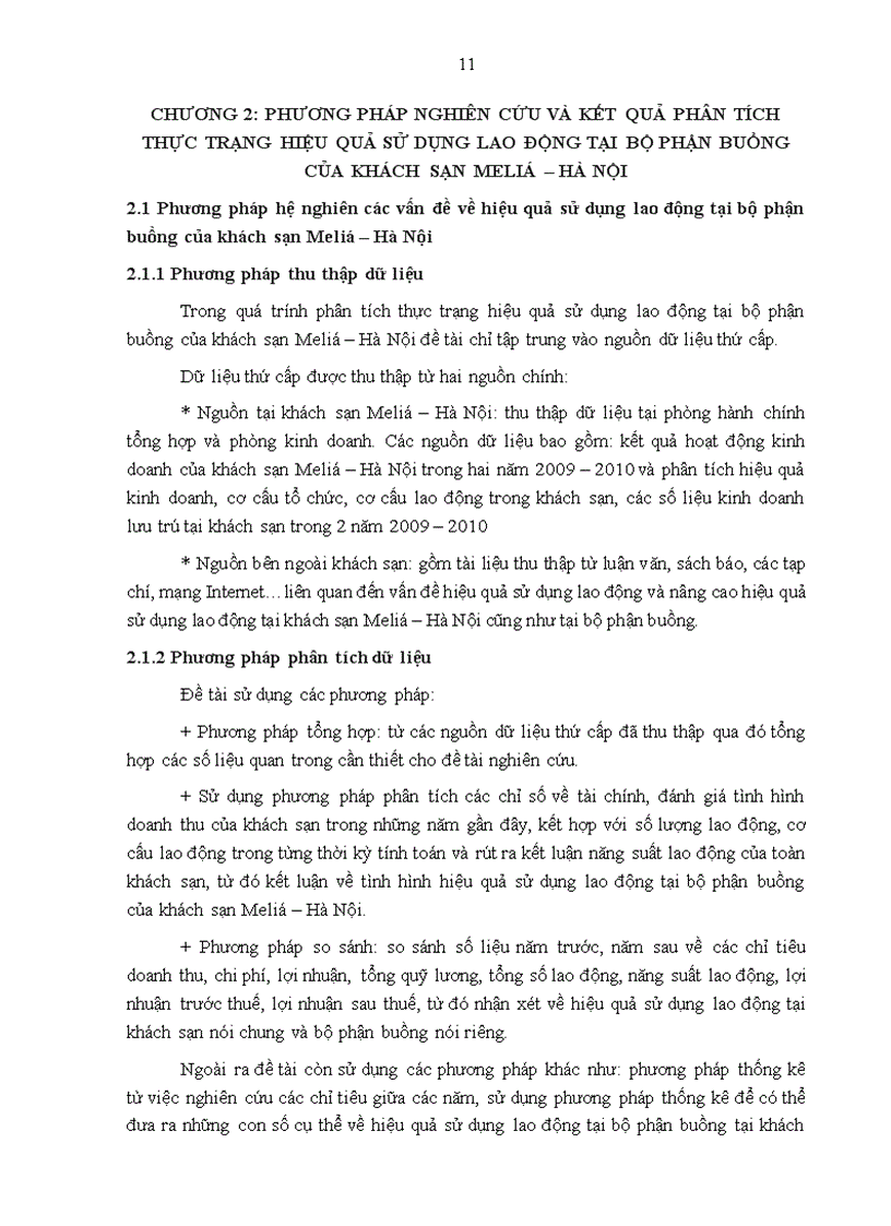 image for page Thực trạng hiệu quả sử dụng lao động tại bộ phận buồng của khách sạn Meliá Hà Nội và đề xuất giải pháp nhằm nâng cao chất lượng hiệu quả sử dụng lao động tại bộ phận buồng