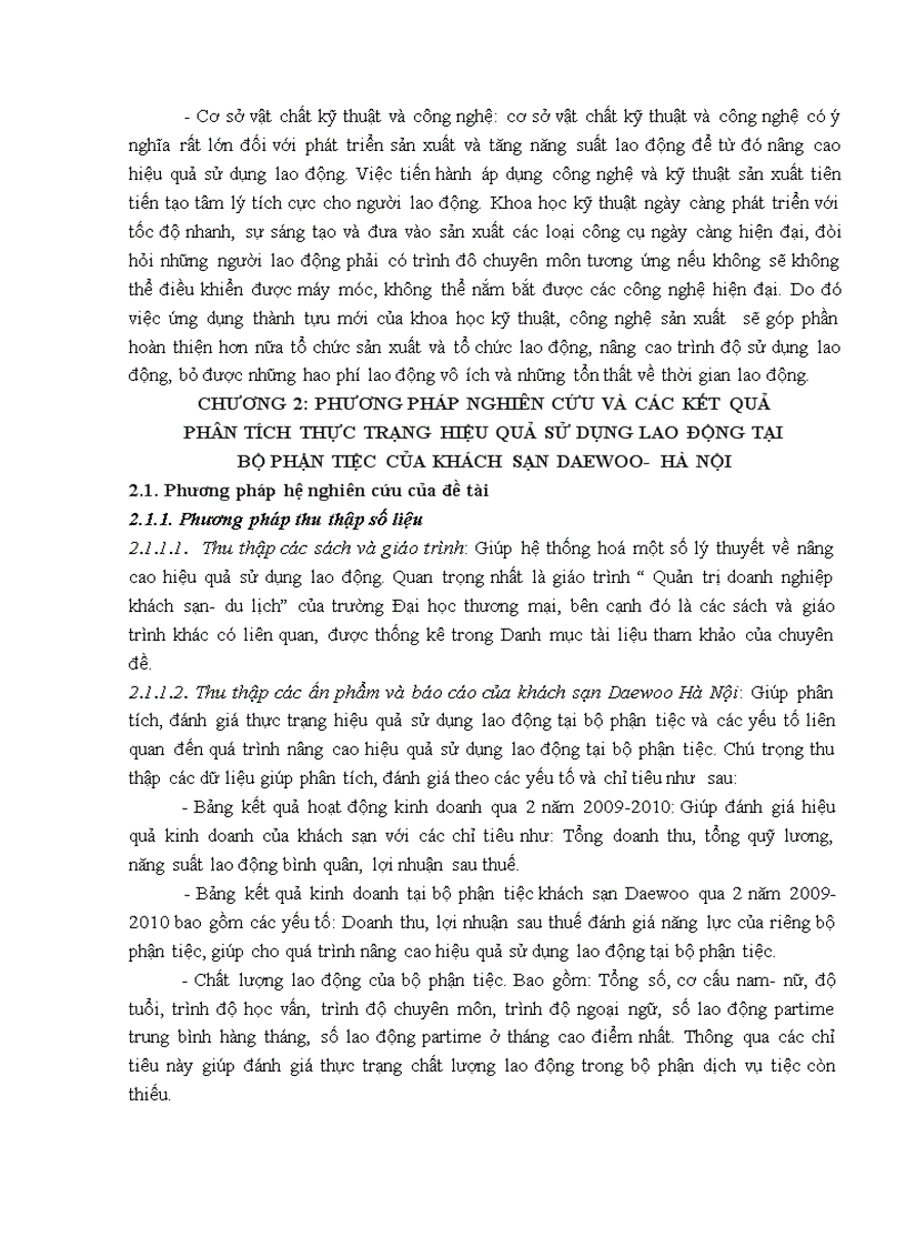 image for page Giải pháp nâng cao hiệu quả sử dụng lao động tại bộ phận tiệc của khách sạn Hà Nội Daewoo 1