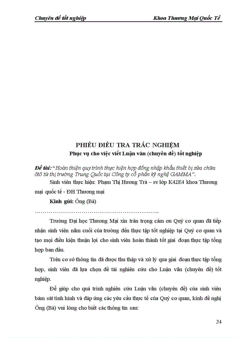 image for page Quy trình thực hiện hợp đồng nhập khẩu thiết bị sửa chữa ôtô từ thị trường Trung Quốc tại công ty cổ phần kỹ nghệ GAMMA