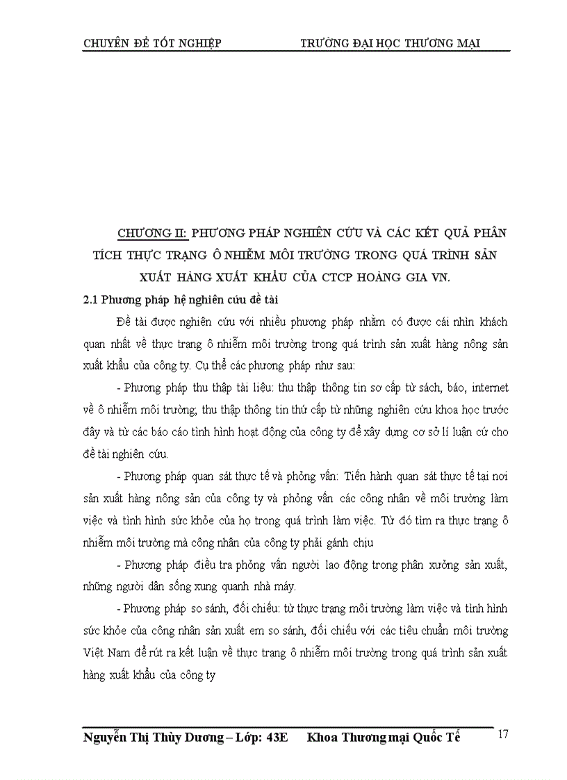 image for page Giải pháp giảm thiểu ô nhiễm trong quá trinh sản xuất hàng xuất khẩu của công ty Cổ phần Hoàng Gia Việt Nam 1