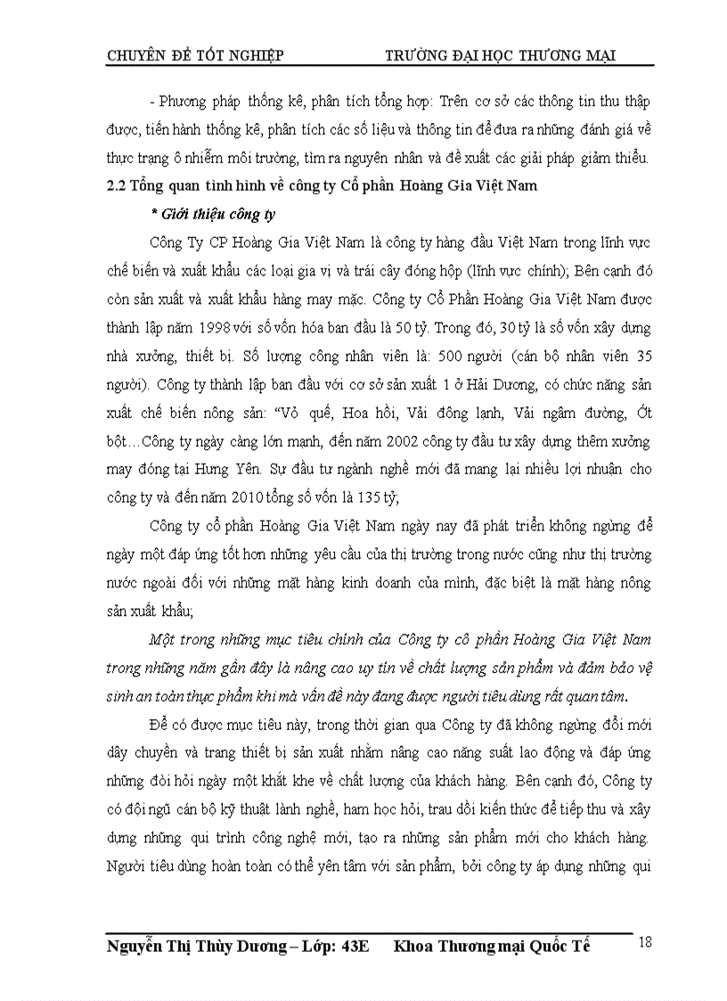 image for page Giải pháp giảm thiểu ô nhiễm trong quá trinh sản xuất hàng xuất khẩu của công ty Cổ phần Hoàng Gia Việt Nam 1