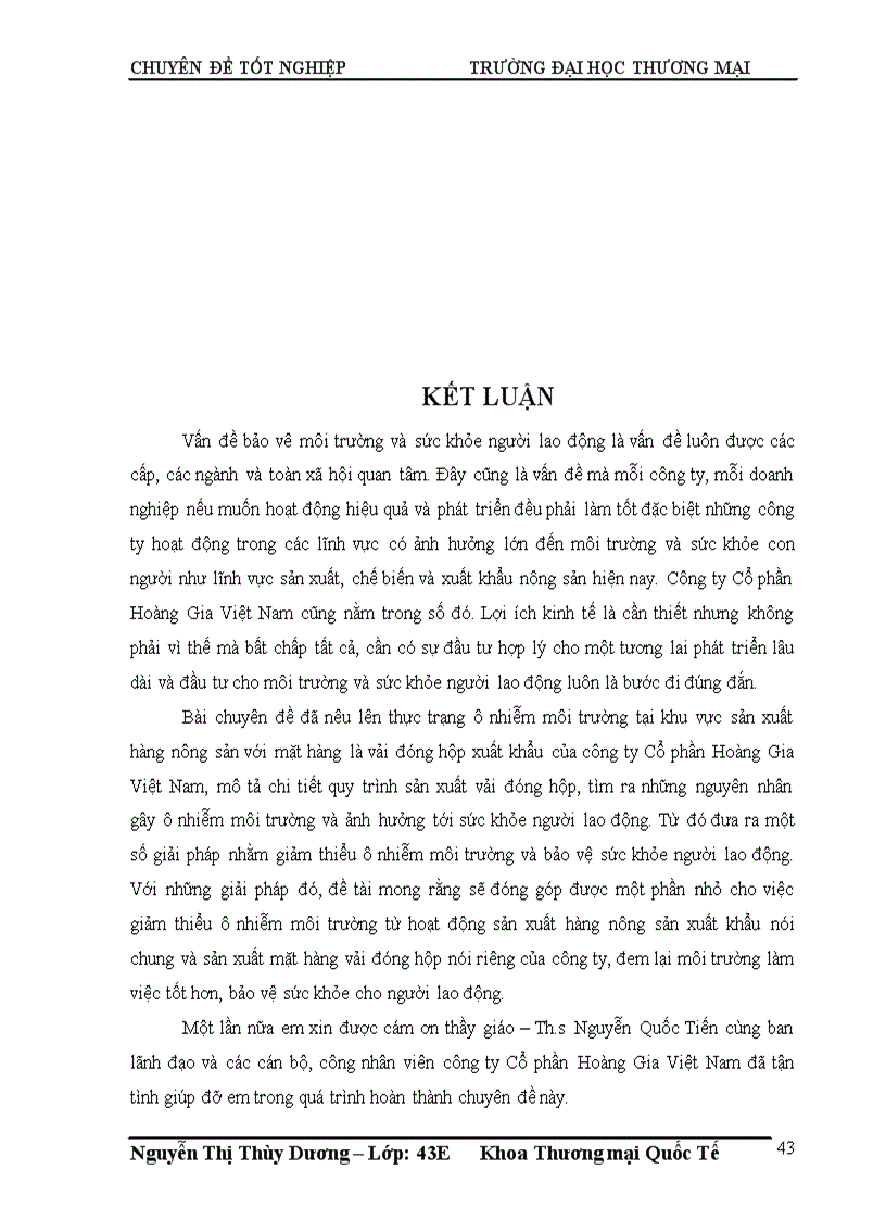 image for page Giải pháp giảm thiểu ô nhiễm trong quá trinh sản xuất hàng xuất khẩu của công ty Cổ phần Hoàng Gia Việt Nam 1