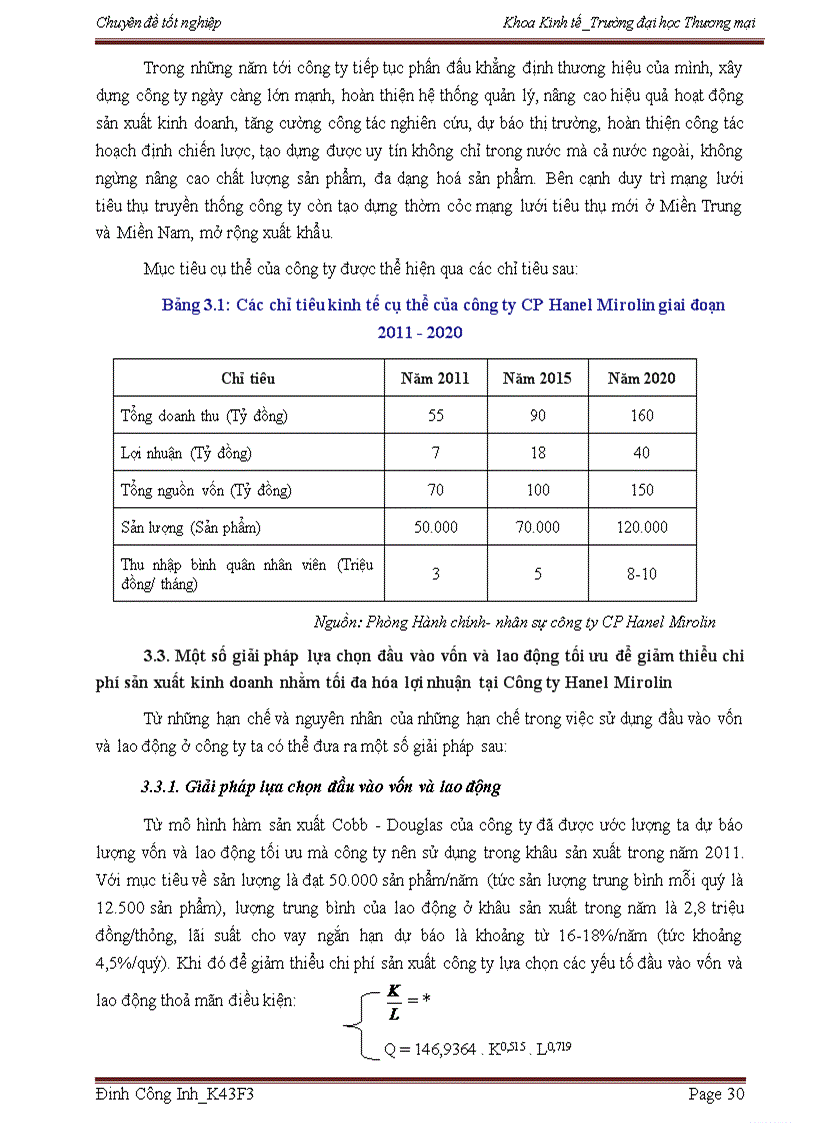 image for page Lựa chọn đầu vào vốn và lao động tối ưu để giảm thiểu chi phí sản xuất kinh doanh nhằm tối đa hóa lợi nhuận tại Công ty Hanel Mirolin