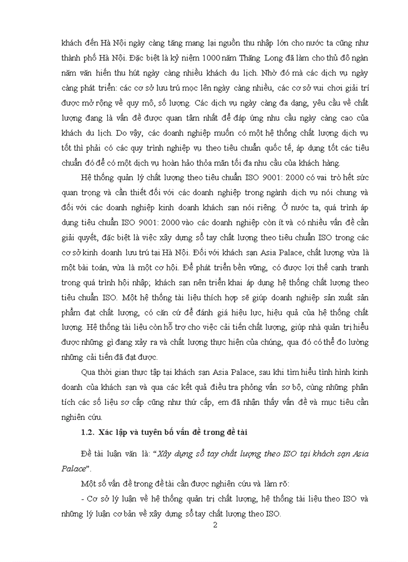 image for page Xây dựng sổ tay chất lượng theo iso tại khách sạn asia palace 1