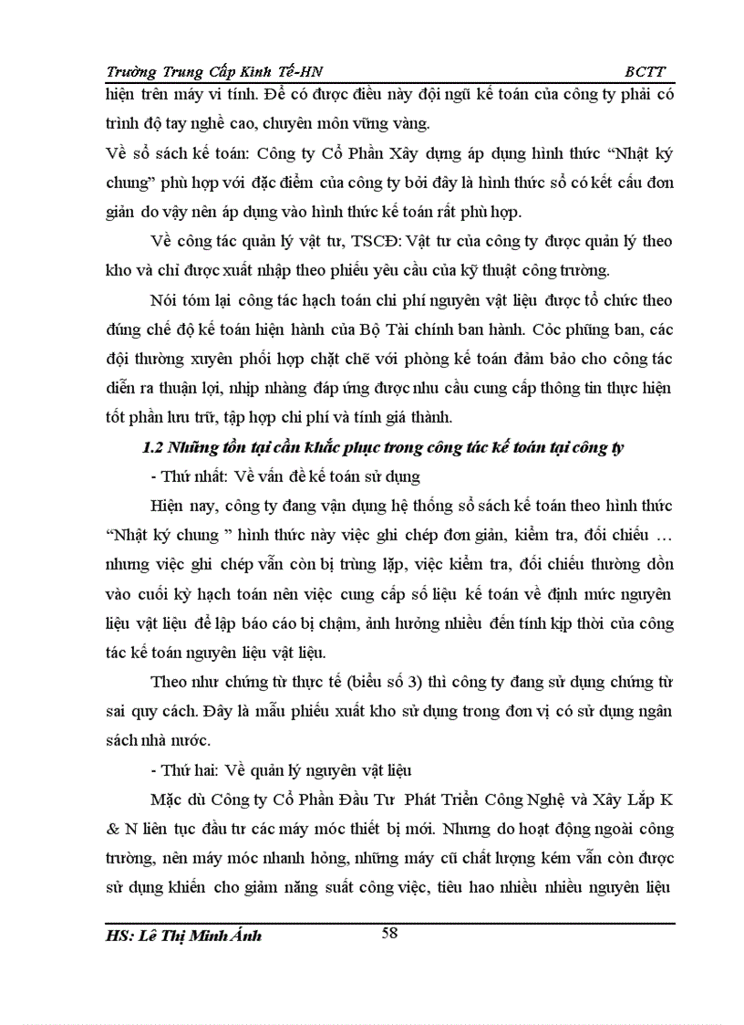 image for page Kế toán nguyên vật liệu công cụ dụng cụ trong doanh nghiệp tại Công ty Cổ phần Đầu Tư Phát Triển và Xây Lắp K N