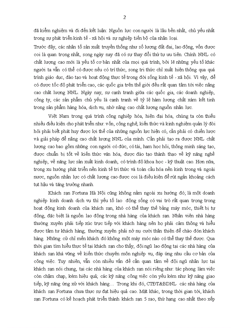 image for page Tăng cường đào tạo và bồi dưỡng nhân lực tại các nhà hàng của khách sạn Fortuna