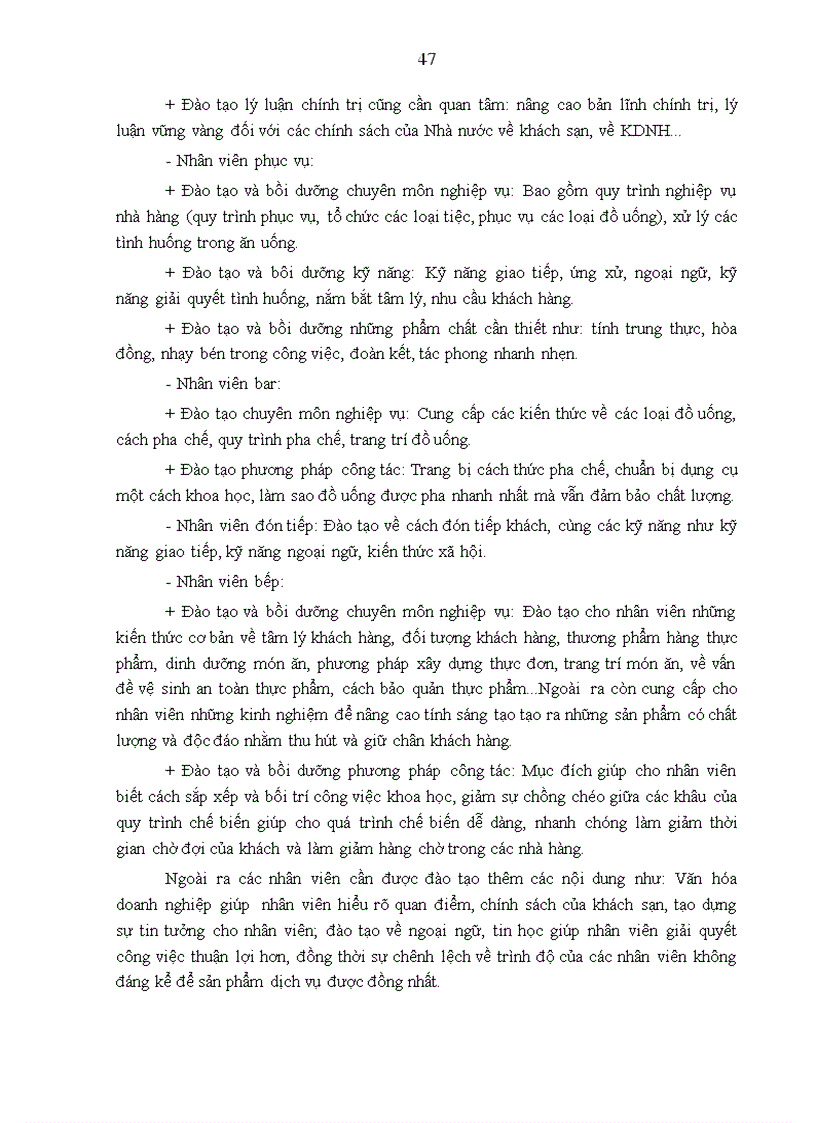 image for page Tăng cường đào tạo và bồi dưỡng nhân lực tại các nhà hàng của khách sạn Fortuna