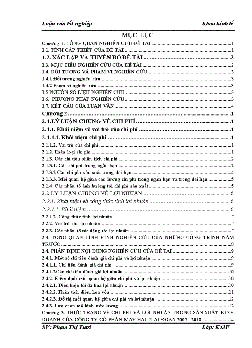 image for page Kiểm định mối quan hệ giữa chi phí và lợi nhuận Một số giải pháp nhằm tối đa hóa lợi nhuận tại Công ty cổ phần May Hai
