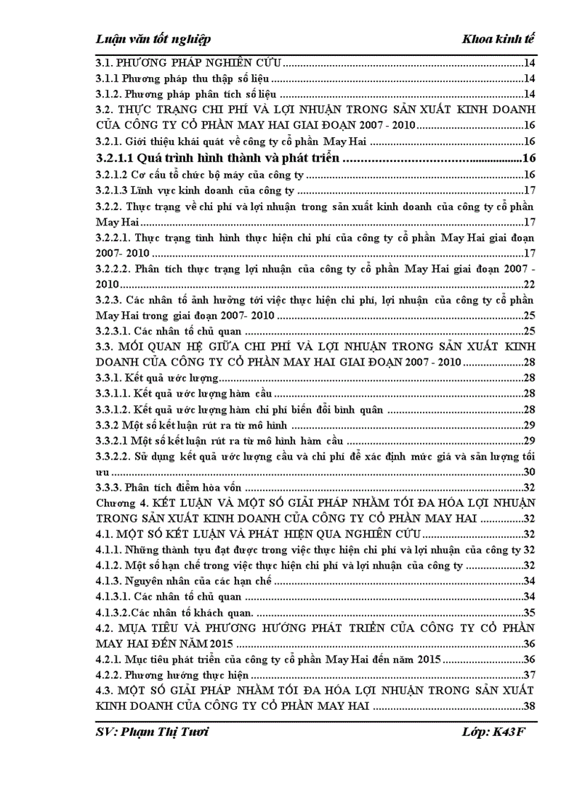 image for page Kiểm định mối quan hệ giữa chi phí và lợi nhuận Một số giải pháp nhằm tối đa hóa lợi nhuận tại Công ty cổ phần May Hai