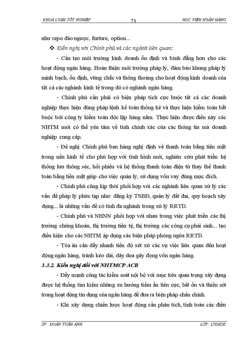 image for page Giải pháp phòng ngừa và hạn chế rủi ro tín dụng trong hoạt động kinh doanh tại NHTMCP Á Châu 1