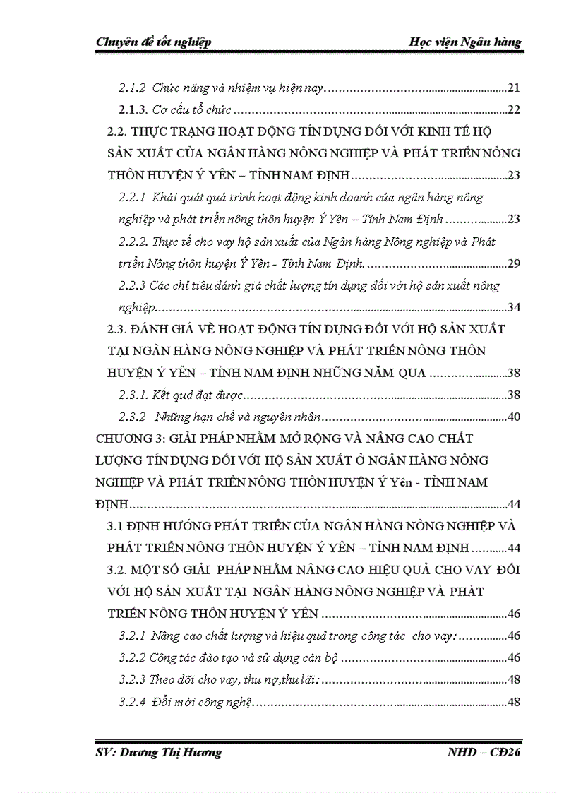 image for page Một số giải pháp nhằm mở rộng và nâng cao chất lượng tín dụng đối với hộ sản xuất ở Ngân hàng nông nghiệp và phát triển nông thôn huyện Ý Yên Tỉnh Nam Định