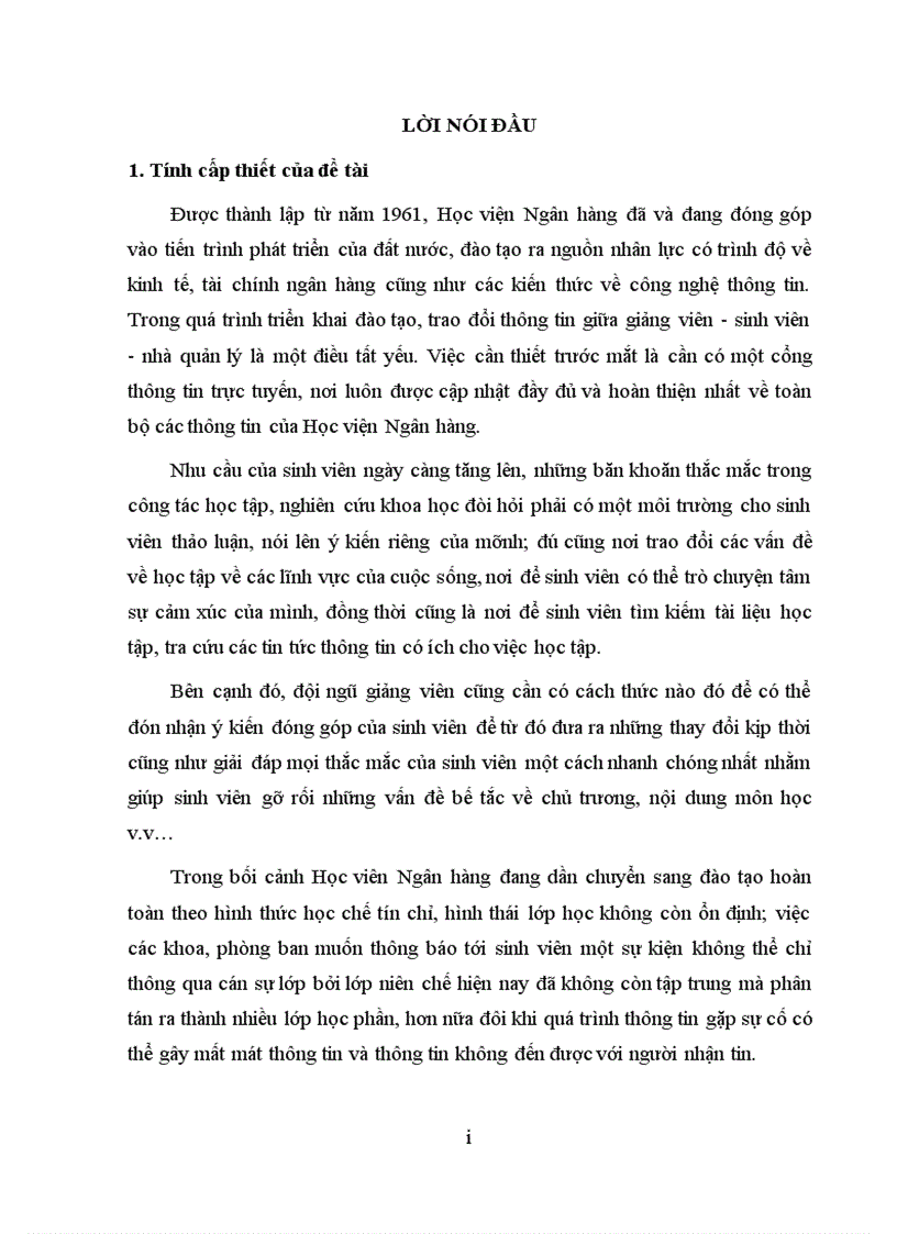 image for page Xây dựng hệ thống cổng thông tin cho học viện ngân hàng